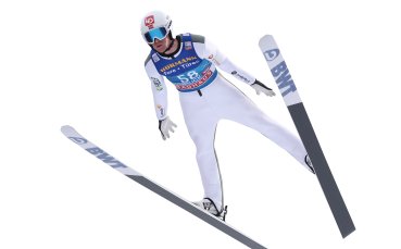 Норвежките състезатели по ски скок Даниел Андре Танде и Йохан Андре Форфанг