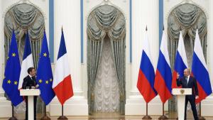 Президентите на Русия Владимир Путин и на Франция Еманюел Макрон