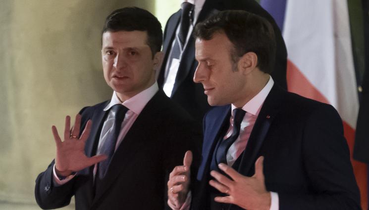 макрон Зеленски - ВЪПРЕКИ ПЛАНОВТЕ ДА ПРАТИ ВОЙНИЦИ: Макрон пак отложи визитата си в Украйна