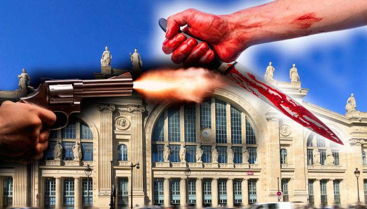 стрелба - Злосторник с 30-сантиметров нож нападна френски полицаи насред Париж и повече няма да прави така – застреляха го