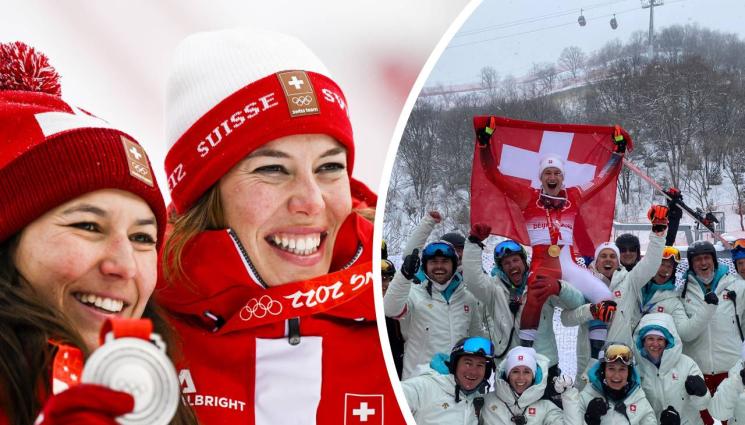 Пекин 2022 - Швейцарските алпийци пият вино преди старта и ядат бюндерфлайш