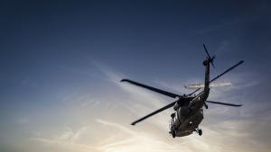 Вертолет с екипаж от 24 а авиобаза Крумово от състава на