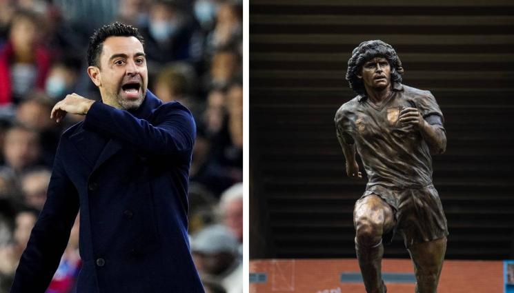 Барселона - Треньорът на Барселона показа набито око - откри дефект в статуята на Марадона в Неапол