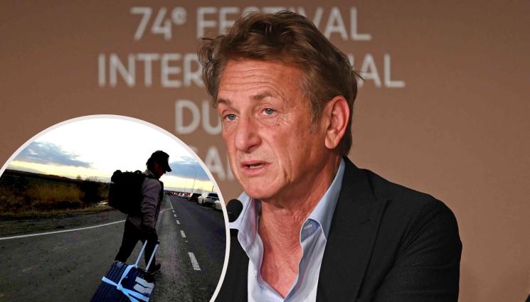 Шон Пен - Шон Пен напусна Украйна, вървял към границата с Полша пеша заедно с бежанците от Украйна