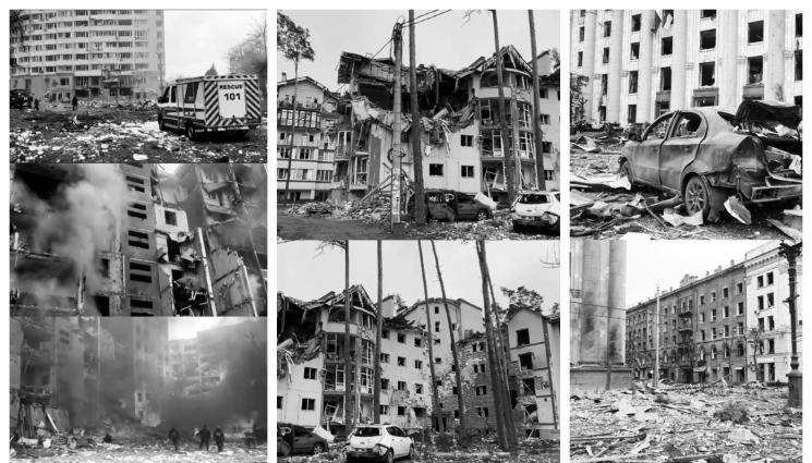 Динамо Киев Украйна - Динамо Киев смени в сайта си снимки от мачове и тренировки с шокиращите кадри от разрушенията, причинени от руските бомбардировки в украинската столица