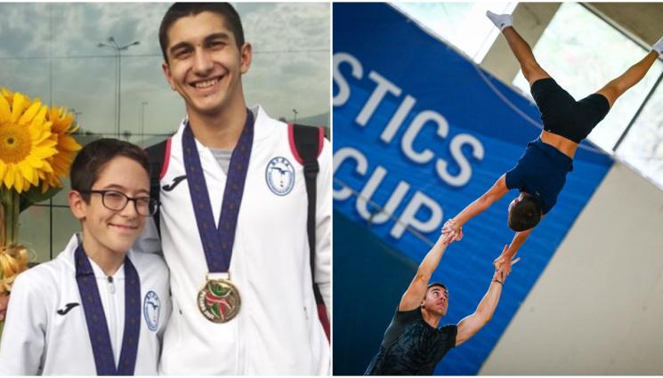 Стоянов Коточев спортна акробатика - Стоянов и Коточев с бронзов медал на двойки от Световното първенство по спортна акробатика за младежи и девойки в Азербайджан