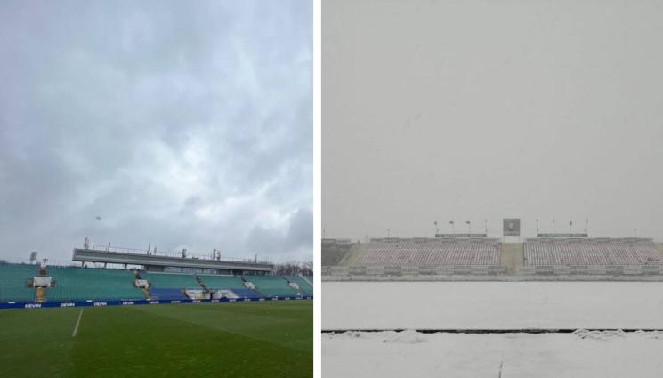 снеговалеж - Теренът на „Васил Левски“ е в добро състояние, въпреки обилния снеговалеж