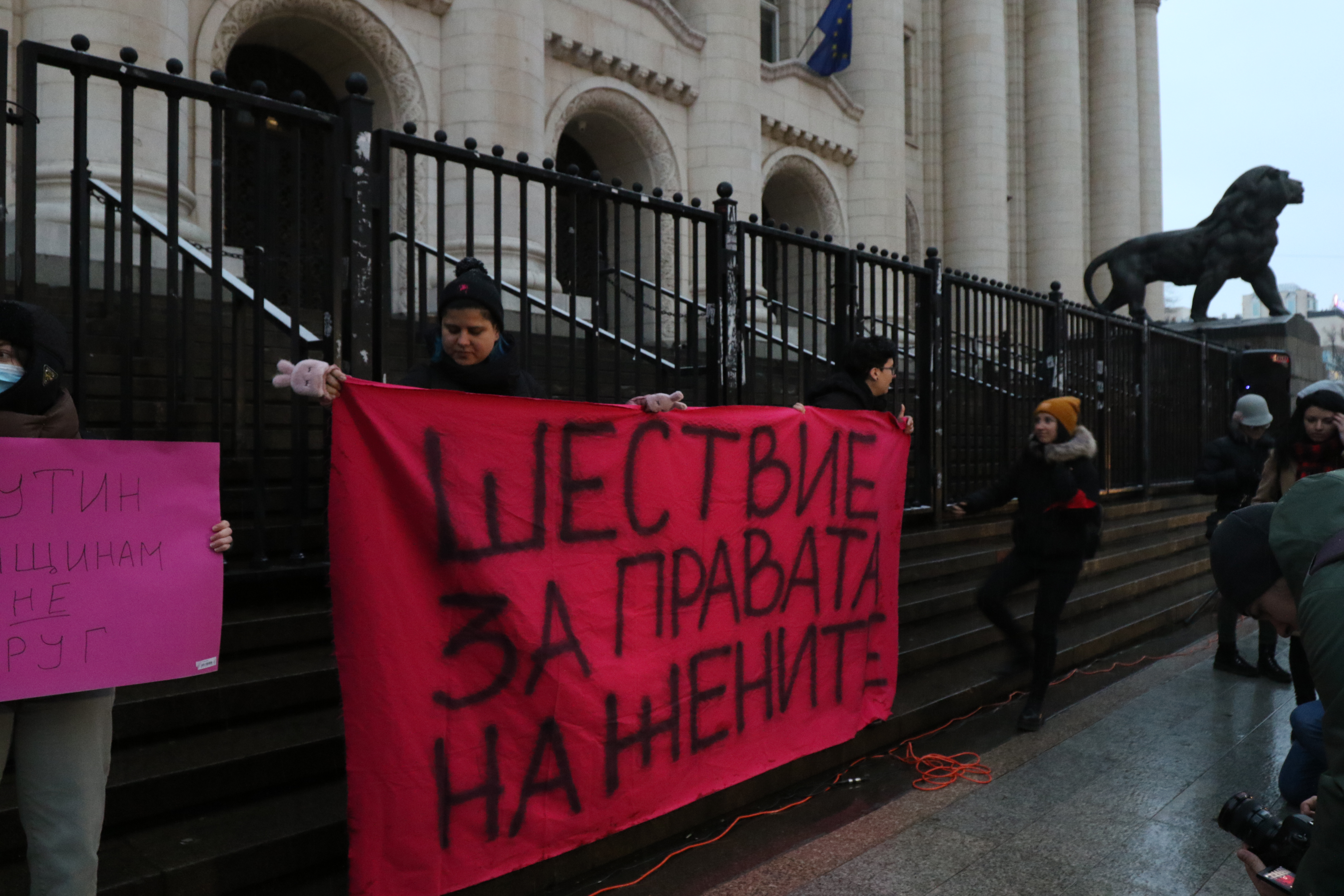 <p>Шествие за правата на жените в София по повод Международния ден на жената. Мотото е &quot;Против домашното насилие и военните конфликти по целия свят&quot;</p>