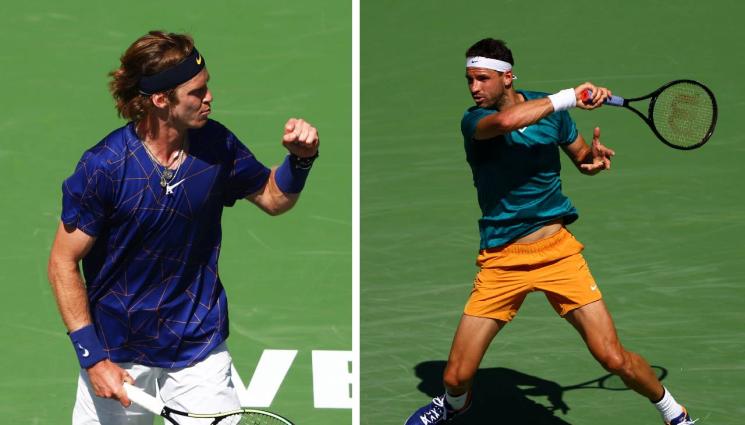 Григор Димитров - Григор Димитров отпадна на 1/4-финалите в Индиън Уелс, Рубльов спря устрема му