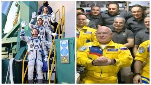 Трима руски космонавти пристигнаха на Международната космическа станция в костюми