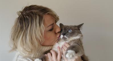 хора целуват котка