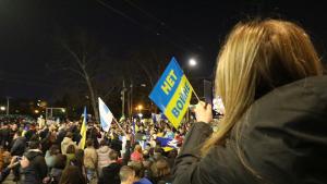 Протест срещу вицепремиера Калина Константинова след изявлението й в понеделник