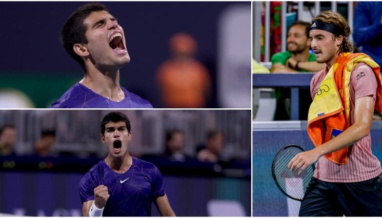 Алкарас Циципас - 18-годишен испански феномен сдъвка в два сета №5 в света Стефанос Циципас на 1/8-финалите в Маями след като падаше 2:5