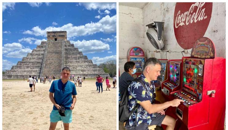 Васко - В Мексико сити: Васко Василев играе на ротативки