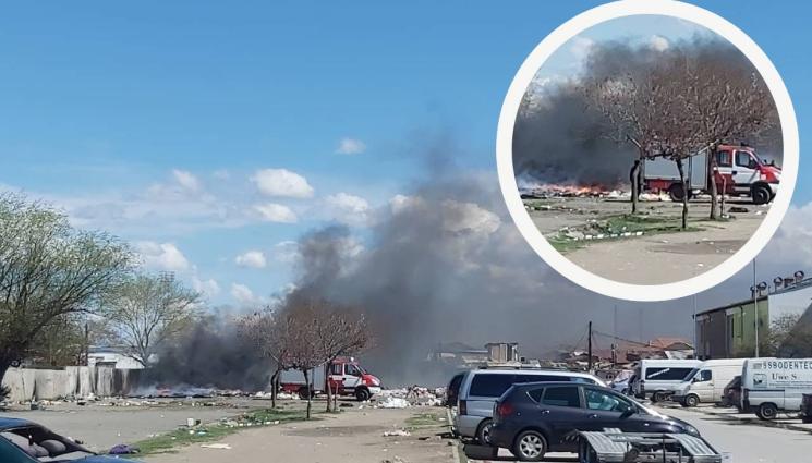 пожар КАТ Пловдив - ОГНЕН АД: Пламнало сметище вдигна на крак пожарната в Пловдив (СНИМКИ)