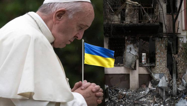 Украйна - Папа Франциск осъди клането в Буча и целуна украинското знаме