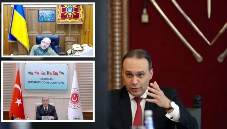 Драгомир Заков онлайн среща - ЗНАКОВО ПОСЛАНИЕ: Военният министър на спешна среща с още петима свои колеги, всички осъдиха руската агресия срещу Украйна