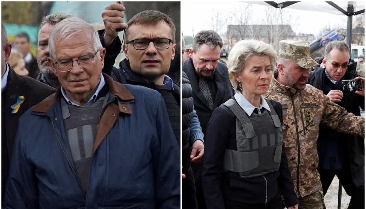 ЕК - Урсула фон дер Лайен и Жозеп Борел видяха масовите гробове в Буча (ВИДЕО)