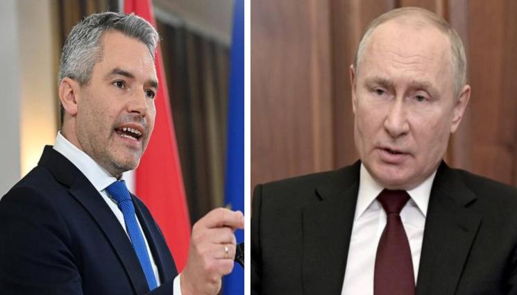 Путин Нехамер - ВОЙНАТА В УКРАЙНА: Путин се срещна с австрийския канцлер