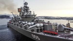 Ракетният крайцер Москва на черноморския флот на Русия е бил