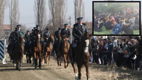 Конна полиция бежанци