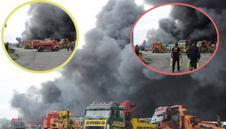 пожар Ямбол - Започват огледи на мястото на изгорялата автоморга край Ямбол