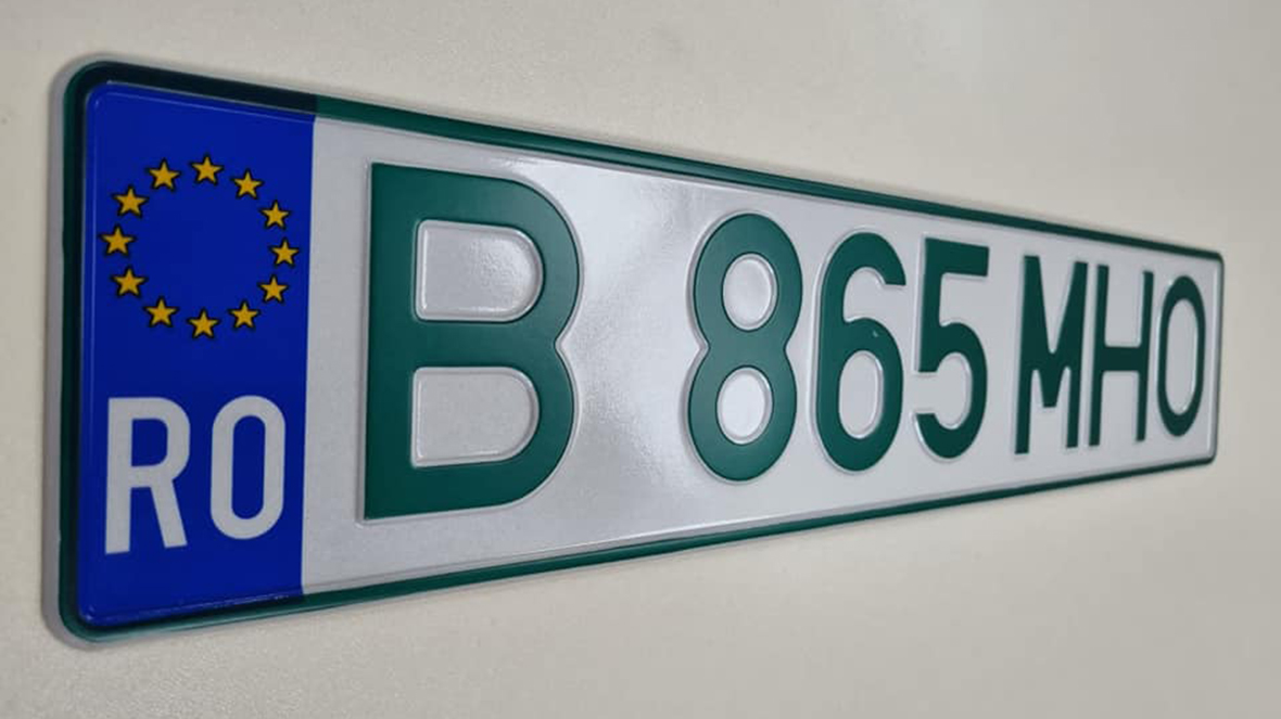 зелен регистрационен номер Румъния