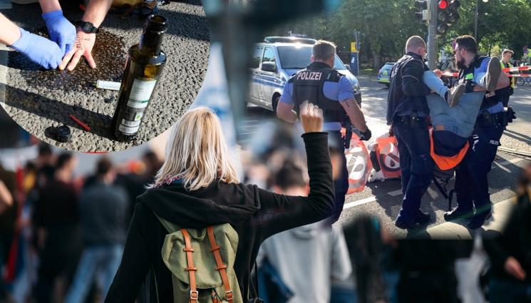 лайпциг протест - Екоактивисти залепиха ръцете си за пътното платно и блокираха Лайпциг. Полицията действа решително и разтури протеста със… зехтин!