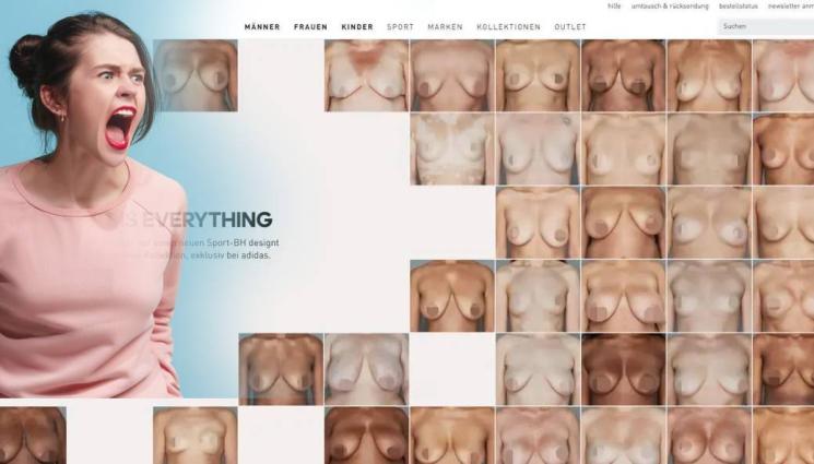голи гърди реклама - Порицават голям производител на спортни стоки за реклама с десетки голи цици. Възмутени на Острова смятат, че това било нараняващо за детските очи