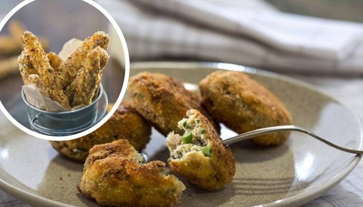 рецепти - Нещо лесно, вкусно и бонапетитно: Пилешки кюфтета с гъби, гарнирани с картофки с ароматна коричка