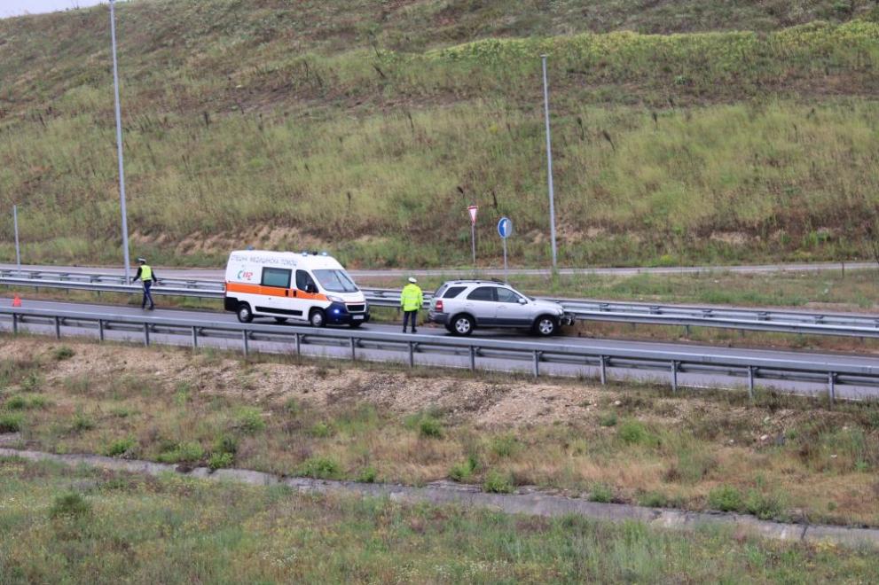 Джип катастрофира на автомагистрала Струма край Кочериново.БГНЕС Пътният инцидент е