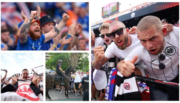 Айнтрахт Рейнджърс - Феновете на Айнтрахт Франкфурт и на Рейнджърс се млатиха свирепо в улична битка в Севиля