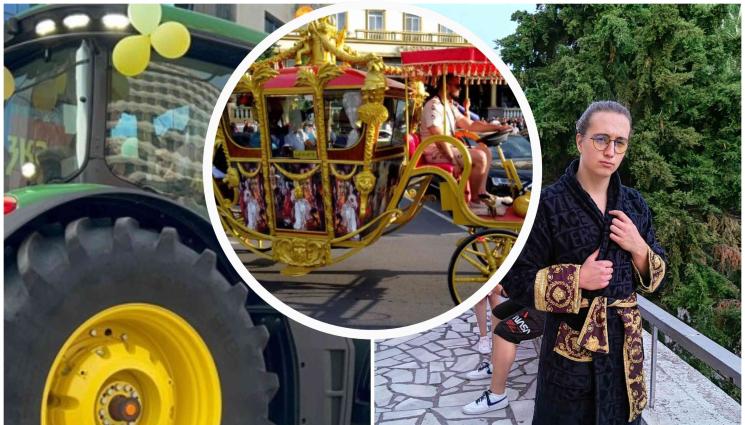 абитуриенти - НА ИЗПРОВОДЯК: На бал със златна каляска, трактор, Пътна помощ и 