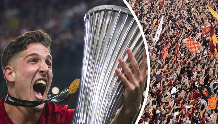 Рома - Хиляди тифози заляха Вечния град, посрещнаха купата и любимците си след триумфа в Тирана (ВИДЕО)