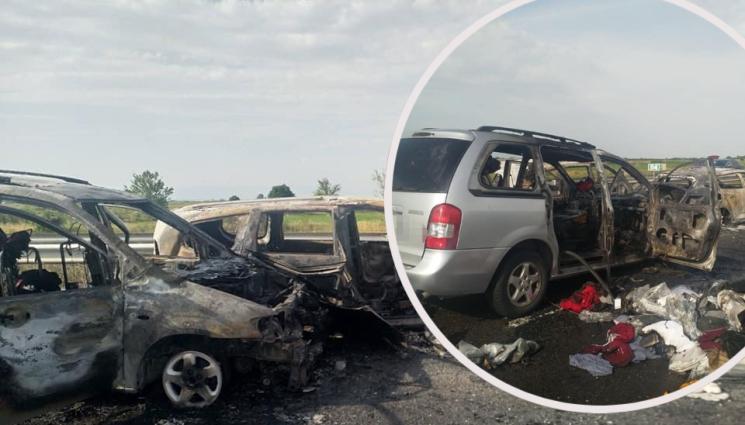 тракия катастрофа - ШОКИРАЩИ КАДРИ ОТ МЕЛЕТО НА „ТРАКИЯ“: Трите коли станали на пепел