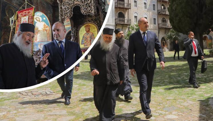 радев зографски манастир - ДА ЗАПРЕТНЕШ РЪКАВИ: Радев сади дръвчета в Зографския манастир