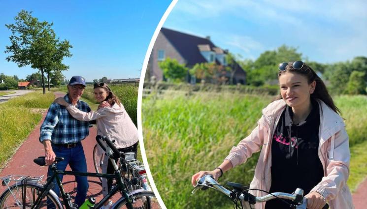 Лаура Траатс - Златно момиче се върна към корените си. Лаура кара колело на воля в Нидерландия