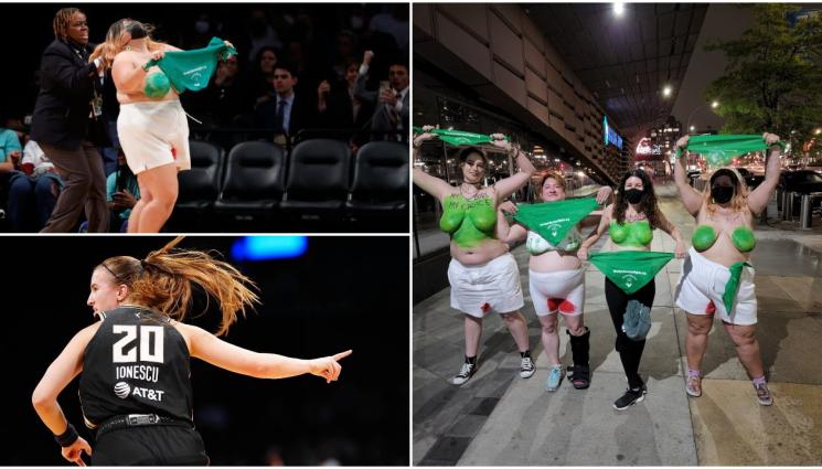Баскетбол - Жени със зелени цици нахлуха на мач в САЩ
