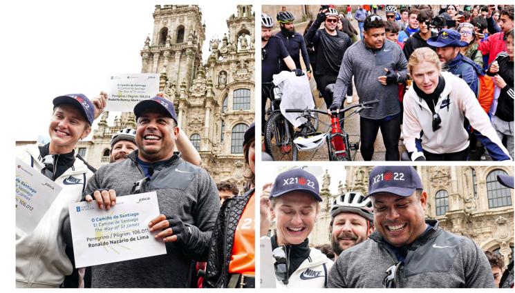 Роналдо Феномена - Роналдо Феномена вече официално е поклонник - футболната легенда навъртя с велосипеда си над 500 км по вековния път към Сантяго де Компостела за промоцията на неговия Валядолид в Примера