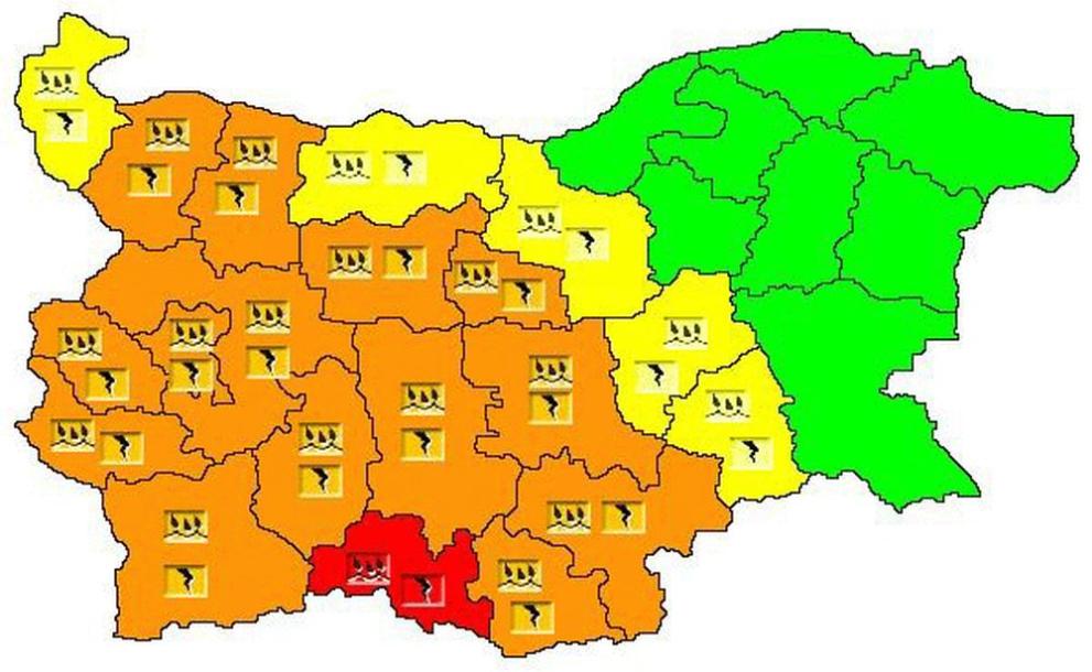  Карта на Национален институт по метеорология и хидрология за 10.06.22 