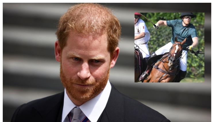 a - ЛОША ПОЛИЧБА: Принц Хари падна от коня (СНИМКИ)
