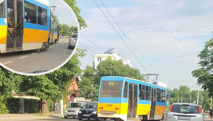 трамвай софия - ПЪТНИЦИ В СТРЕС: Трамвай дерайлира в София