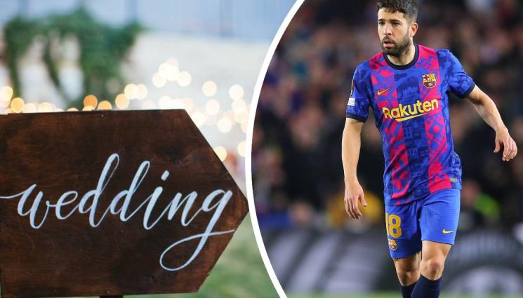 Жорди Алба - Без неверния Пике на сватбата на Жорди Алба