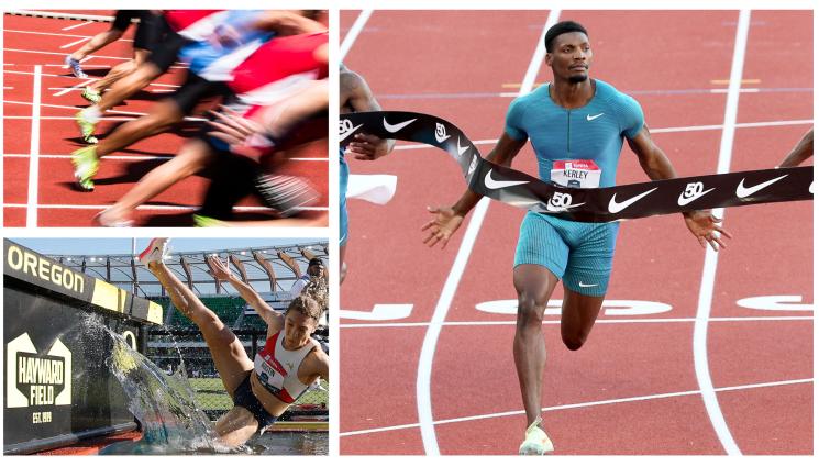 Кърли лека атлетика - Трима американски национали изпробваха пистата за световното по лека атлетика в Юджийн с времена под 9.90 сек. на 100 м