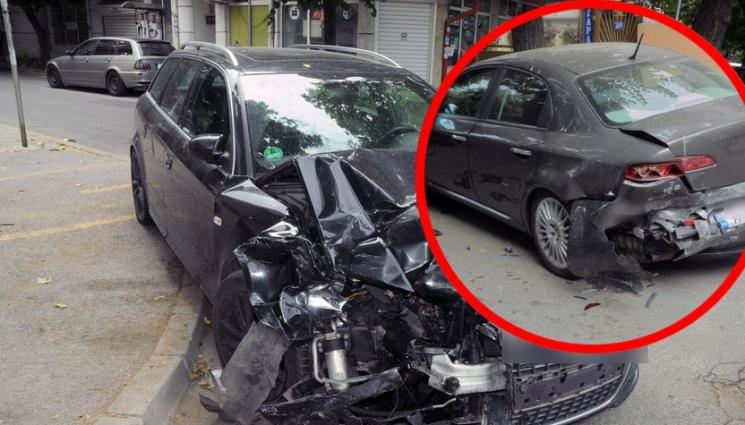 катастрофа Бургас - ЕКШЪН: Кола помете три автомобила след гонка с полицията (СНИМКИ)