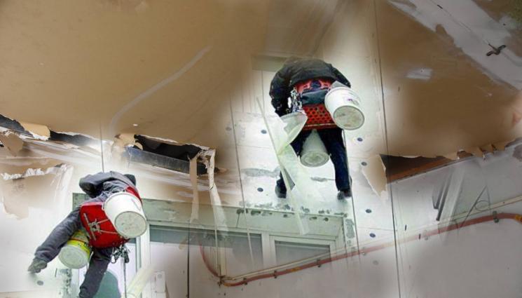 саниране таван - УЖАС! Падна саниран таван на блок