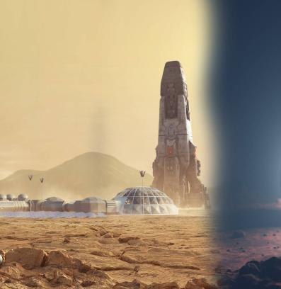 марс и луната