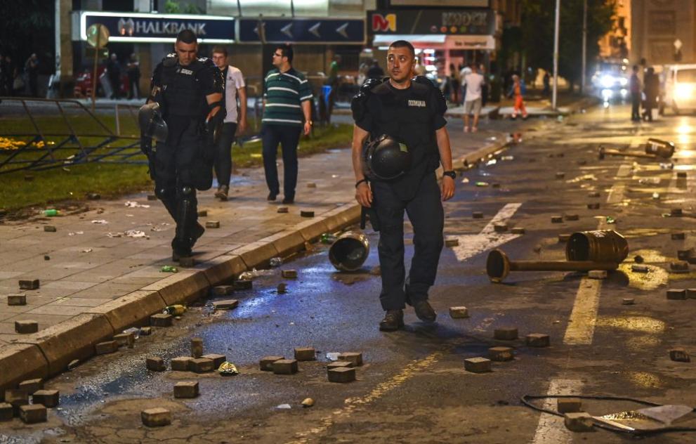 Инцидент беляза началото на протеста в Скопие тази вечер още