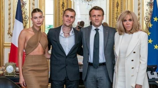Justin и Hailey Bieber на среща с френския президент в Париж