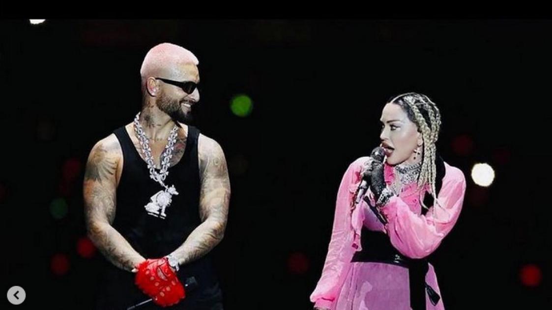 Maluma покани Madonna на сцената в Меделин